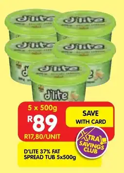 Shoprite D'lite 37% fat spread tub offer