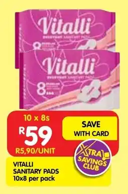 Shoprite Vitalli sanitary pads offer