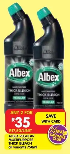 Shoprite Albex regular multipurpose thick bleach all variants offer