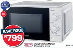 Pick n Pay DEFY White Manual Microwave Oven offer