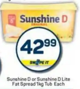 Pick n Pay Sunshine D or Sunshine D Lite Fat Spread Tub offer