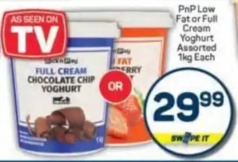 Pick n Pay PnP Low Fat or Full Cream Yoghurt Assorted offer