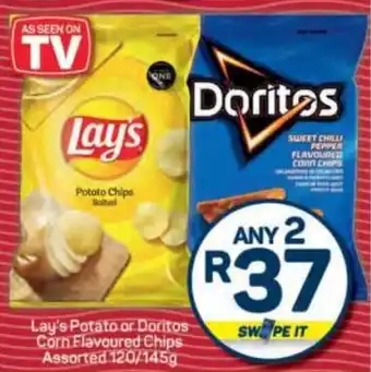 Pick n Pay Lay's Potato or Doritos Corn Flavoured Chips Assorted offer