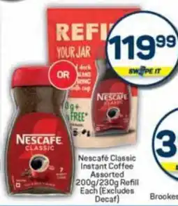 Pick n Pay Nescafé Classic Instant Coffee Assorted/ Refill offer