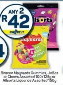 Pick n Pay Beacon Maynards Gummies, Jellies or Chews Assorted or Allsorts Liquorice Assorted offer