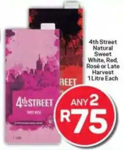 Pick n Pay 4th Street Natural Sweet White, Red, Rosé or Late Harvest offer