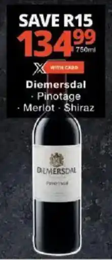 Checkers Diemersdal Pinotage, Merlot, Shiraz offer