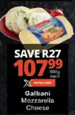 Checkers Galbani Mozzarella Cheese offer