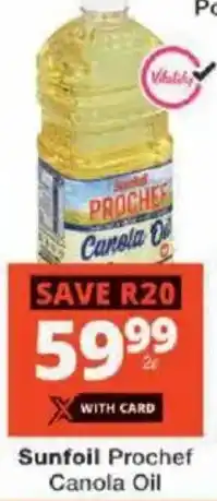 Checkers Sunfoil Prochef Canola Oil offer