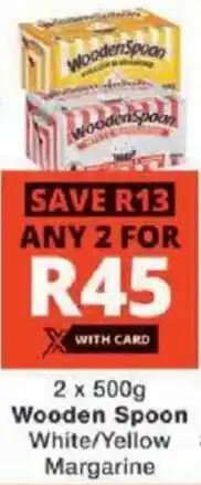 Checkers Wooden Spoon White/ Yellow Margarine offer