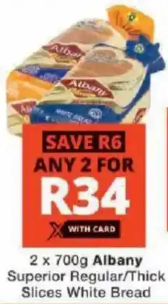 Checkers Albany Superior Regular/ Thick Slices White Bread offer