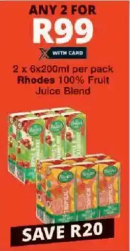 Checkers Rhodes 100% Fruit Juice Blend offer
