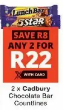 Checkers Cadbury Chocolate Bar Countlines offer