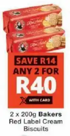 Checkers Bakers Red Label Cream Biscuits offer