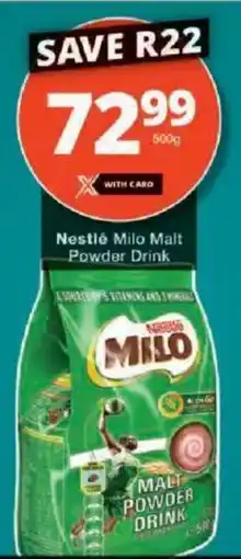 Checkers Nestlé Milo Mait Powder Drink offer