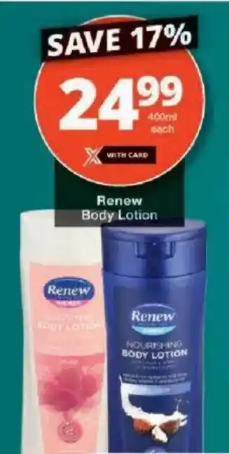 Checkers Renew Body Lotion offer