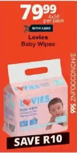 Checkers Lovies Baby Wipes offer