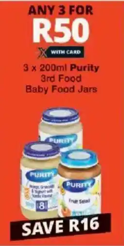 Checkers Purity 3rd Food Baby Food Jars offer