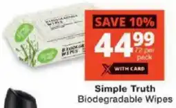Checkers Simple Truth Biodegradable Wipes offer