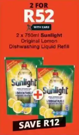 Checkers Sunlight Original Lemon Dishwashing Liquid Refill offer