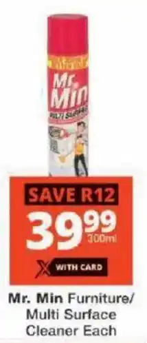 Checkers Mr. Min Furniture/ Multi Surface Cleaner offer
