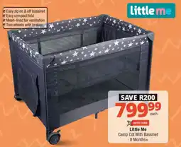 Checkers Little Me Camp Cot With Bassinet offer