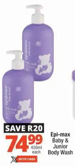 Checkers Epi-max Baby & Junior Body Wash offer