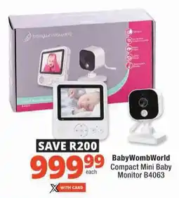 Checkers BabyWombWorld Compact Mini Baby Monitor B4063 offer