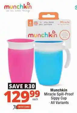 Checkers Munchkin Miracle Spill-Proof Sippy Cup offer