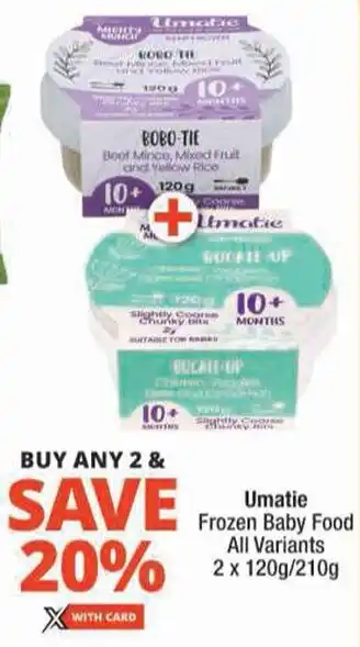 Checkers Umatie Frozen Baby Food All Variants offer