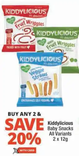 Checkers Kiddylicious Baby Snacks All Variants offer