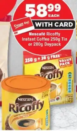 OK Foods Nescafé Ricoffy Instant Coffee Tin or Doypack offer