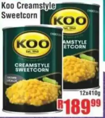 Devland Cash And Carry Koo Creamstyle Sweetcorn offer