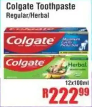 Devland Cash And Carry Colgate Toothpaste Regular/ Herbal offer
