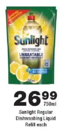 OK Foods Sunlight Regular Dishwashing Liquid Refill offer