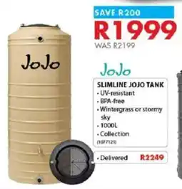 Chamberlain Jojo slimline tank offer