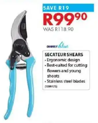 Chamberlain Secateur shears offer