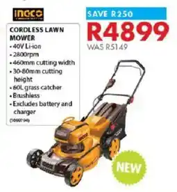Chamberlain Ingco cordless lawn mower offer