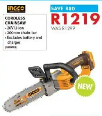 Chamberlain Ingco cordless chainsaw offer