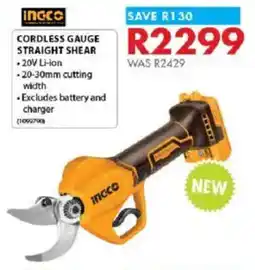Chamberlain Ingco cordless gauge straight shear offer