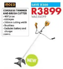 Chamberlain Ingco cordless trimmer and brush cutter offer