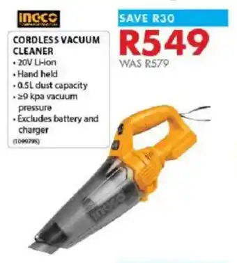 Chamberlain Ingco cordless vacuum cleaner offer