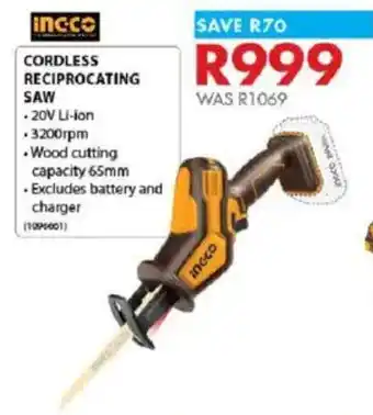 Chamberlain Ingco cordless reciprocating saw offer