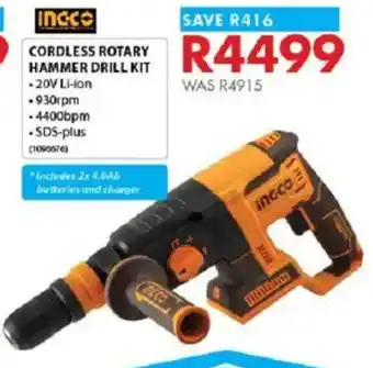 Chamberlain Ingco cordless rotary hammer drill kit offer