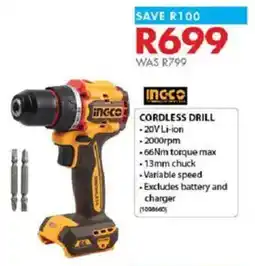 Chamberlain Ingco cordless drill offer