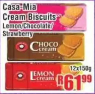 Devland Cash And Carry Casa-Mia Cream Biscuits Lemon/ Chocolate/ Strawberry offer