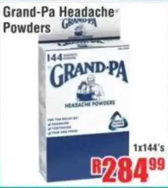 Devland Cash And Carry Grand-Pa Headache Powders offer