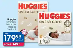 Clicks Huggies Extra Care Disposable Nappies offer
