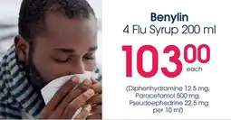Clicks Benylin 4 Flu Syrup offer