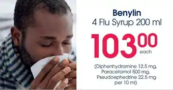 Clicks Benylin 4 Flu Syrup offer